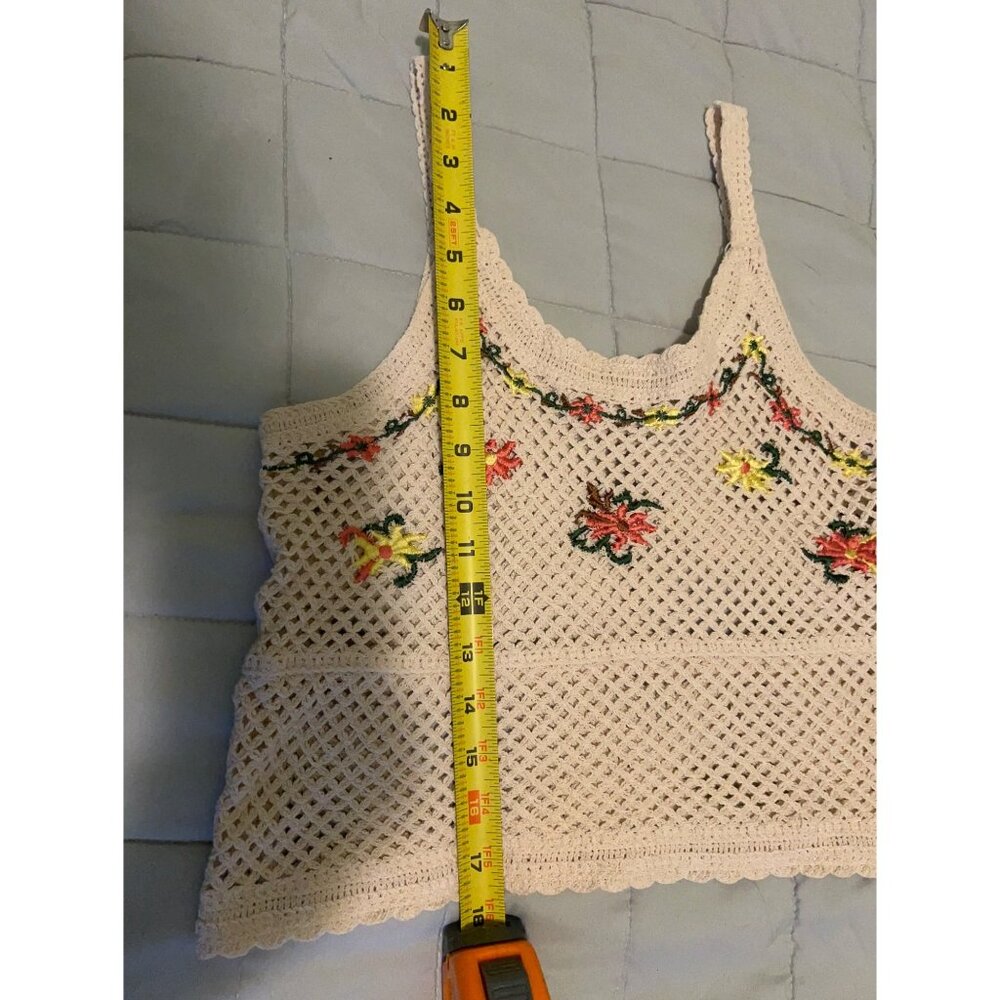 Rebellion Again/Coquette Crochet Tank Boho Size Medium - Picture 7 of 9